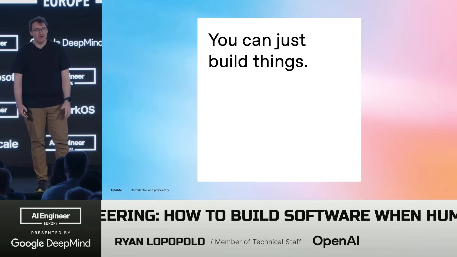Closing slide: "You can just build things."